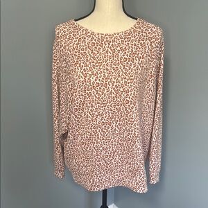 Lou & Grey Women’s Brown Animal Print Relaxed Sweatshirt Sz S